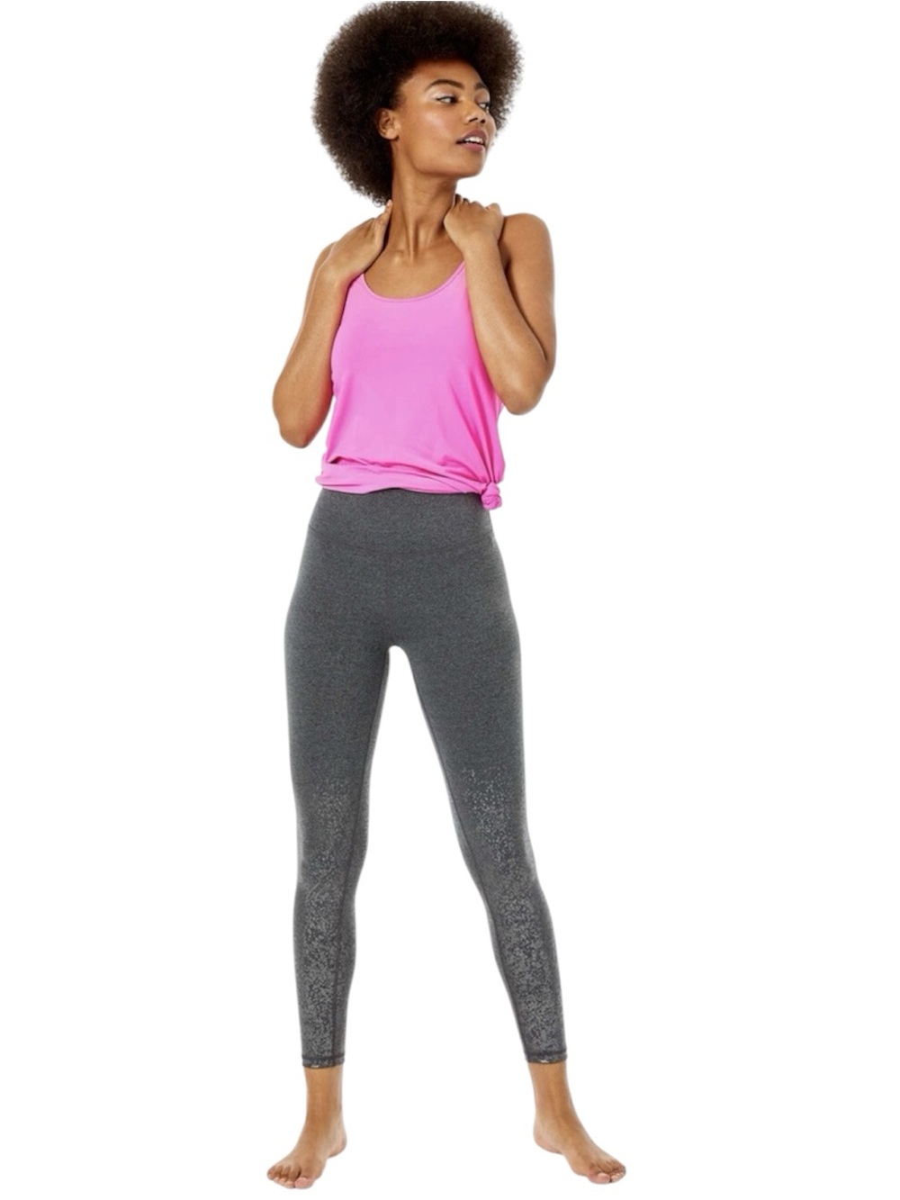 Lilly Pulitzer Luxletic Weekender High Rise Leggings Gray Metallic Print Size S - Picture 1 of 11